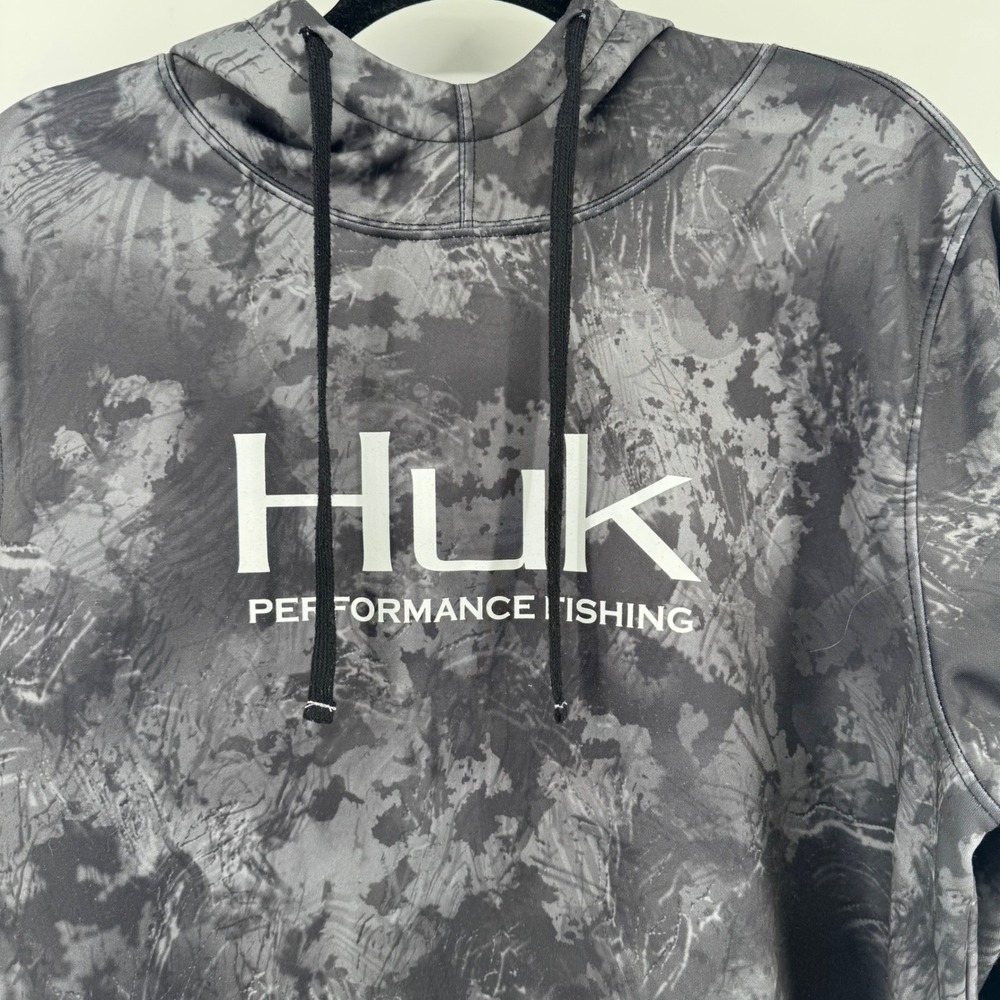 Huk Performance Fishing Hoodie Mens Size M Camo Fishingcore Gorpcore - Picture 2 of 8